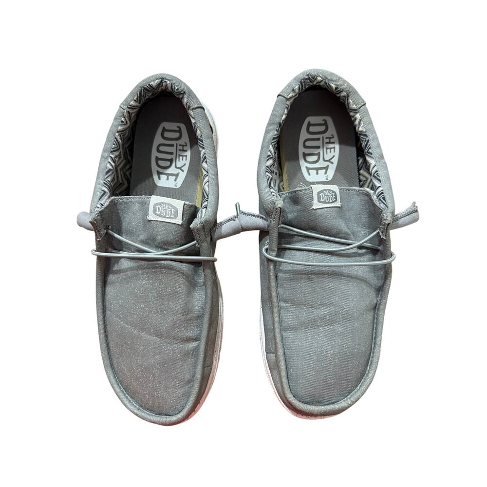 Hey Dude Wally Canvas Light Grey Men's Size 9 Wide Slip On Shoes - Picture 3 of 8